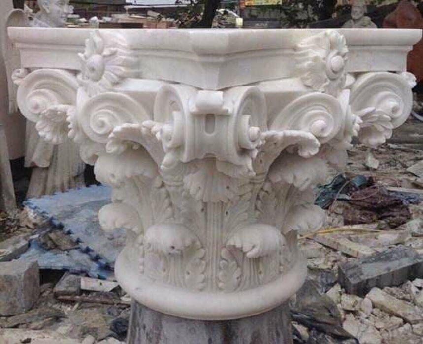 Tổng hợp quy trình đá hoa cương đầu phù điêu cột tròn cổ điển, marble, granite, nhân tạo, onyx